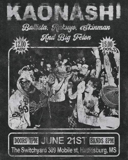 KAONASHI (Philadelphi, PA), BALLISTA (Dallas, TX), RAKUYO (MN), BIG FELON (NOLA), SKINMAN