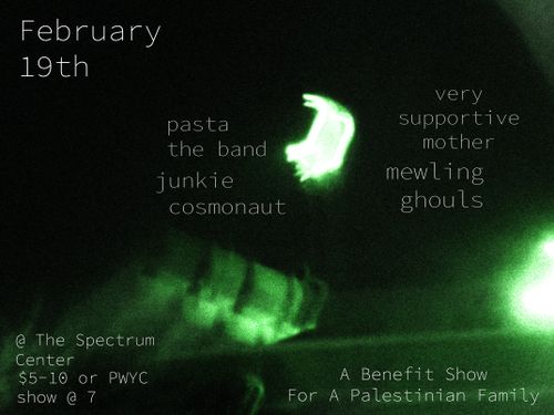 BENEFIT // VERY SUPPORTIVE MOTHER (NOLA), PASTA THE BAND, JUNKIE COSMONAUT, MEWLING GHOULS