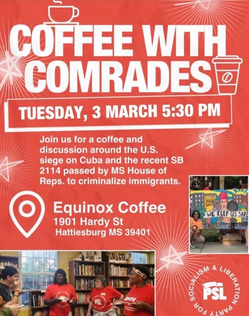 Flyer for Coffee with Comrades