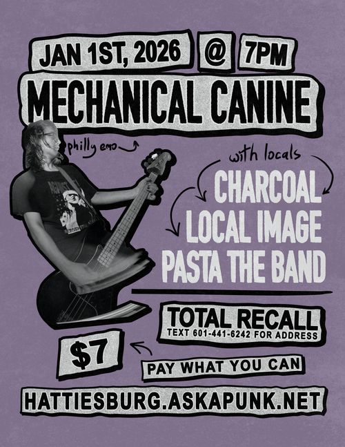 MECHANICAL CANINE (philly), CHARCOAL, LOCAL IMAGE, PASTA THE BAND