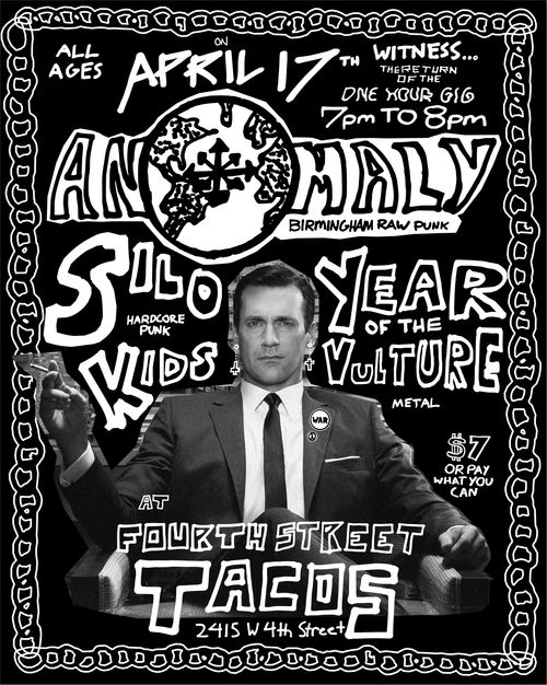 ONE HOUR GIG with ANOMALY (BHAM), SILO KIDS, YEAR OF THE VULTURE