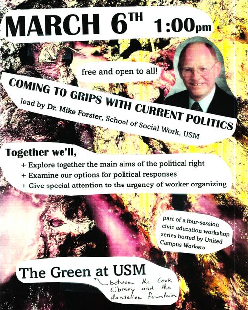 UCW Workshop: Coming to Grips with Current Politics