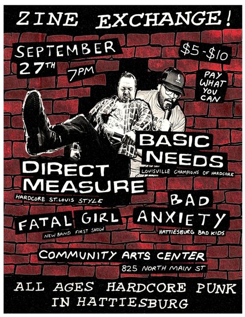 ZINE EXCHANGE! : BASIC NEEDS (Louisville), DIRECT MEASURE (St.Louis), FATAL GIRL, BAD ANXIETY
